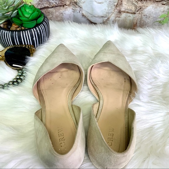 J. CREW Buff Suede Sadie D'Orsay Pointed Toe Ballet Flats, 9 - Picture 8 of 10